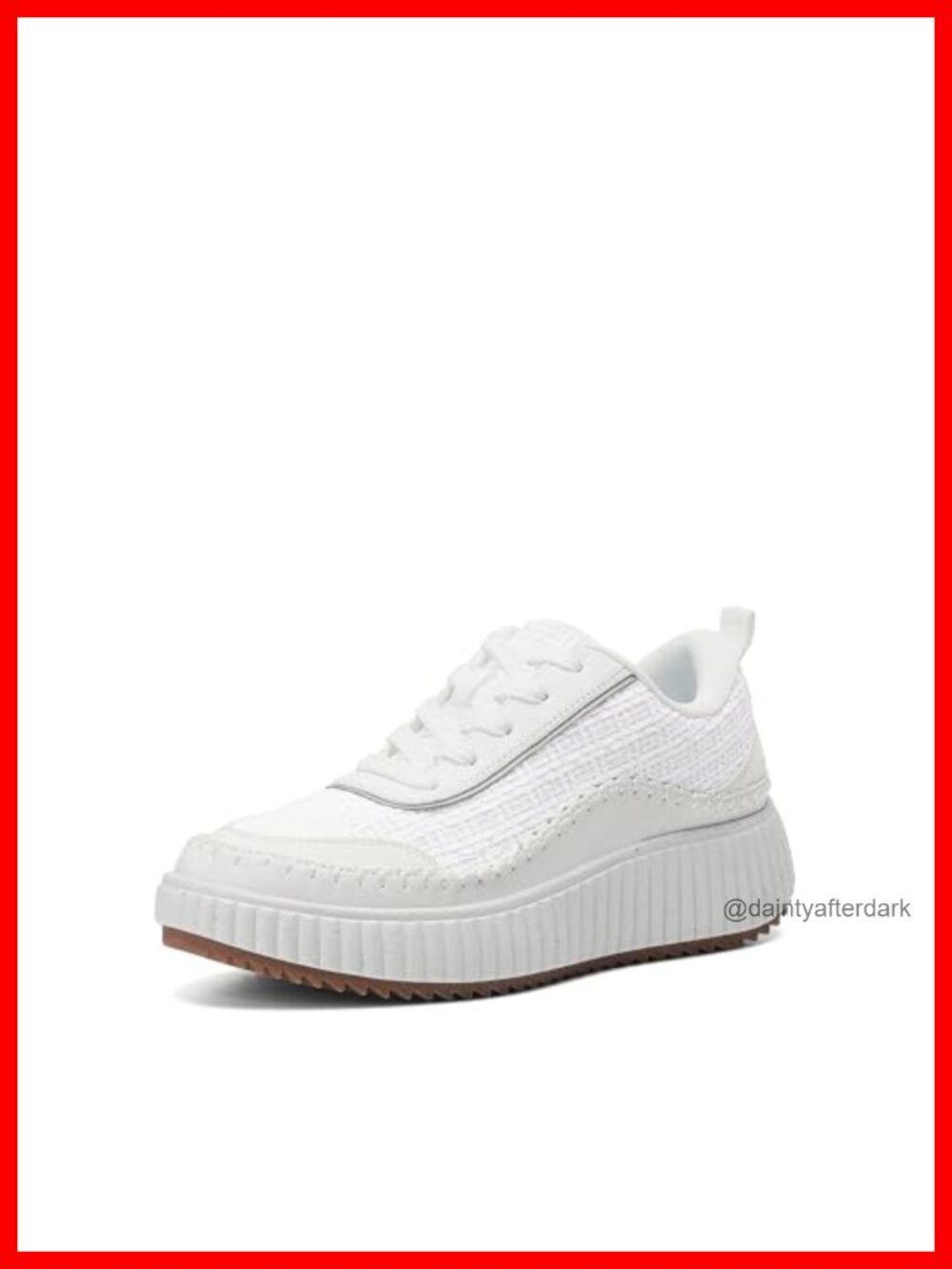 Women Chunky Platform Fashion Sneakers Tweed Casual Comfortable Lace Up
